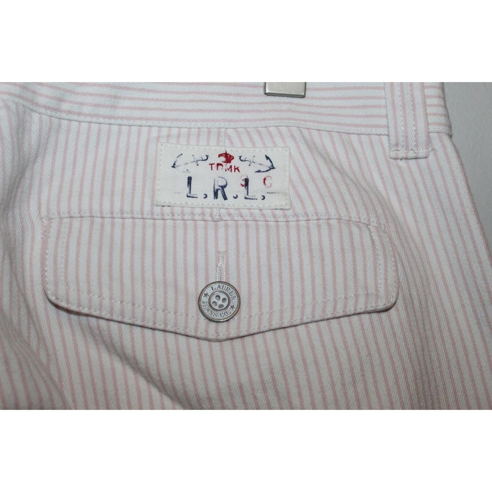 NWT Lauren Jeans Co Striped Wide Leg Trouser Denim Jean Pink Plus Size 14 H14626 - Picture 7 of 12